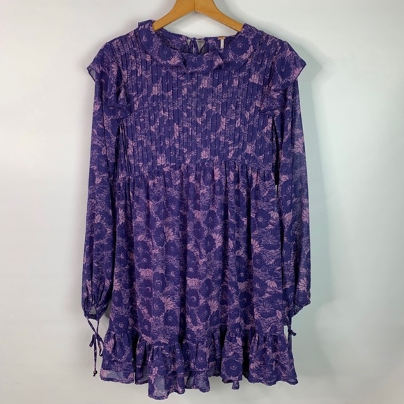 Free People These Dreams Mini Violet Dress Size Large - Picture 11 of 16